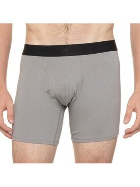 allbirds Gray Black Waistband Anytime Organic Cotton Boxer Brief 6” Inseam